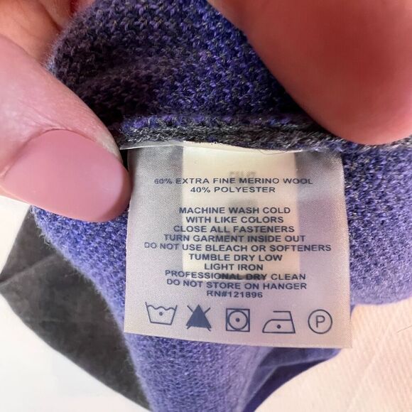 Title Nine S Athletic Dress 1/4 Zip Xtra Fine Merino Wool Knee Length Purpl Gray - Picture 7 of 16